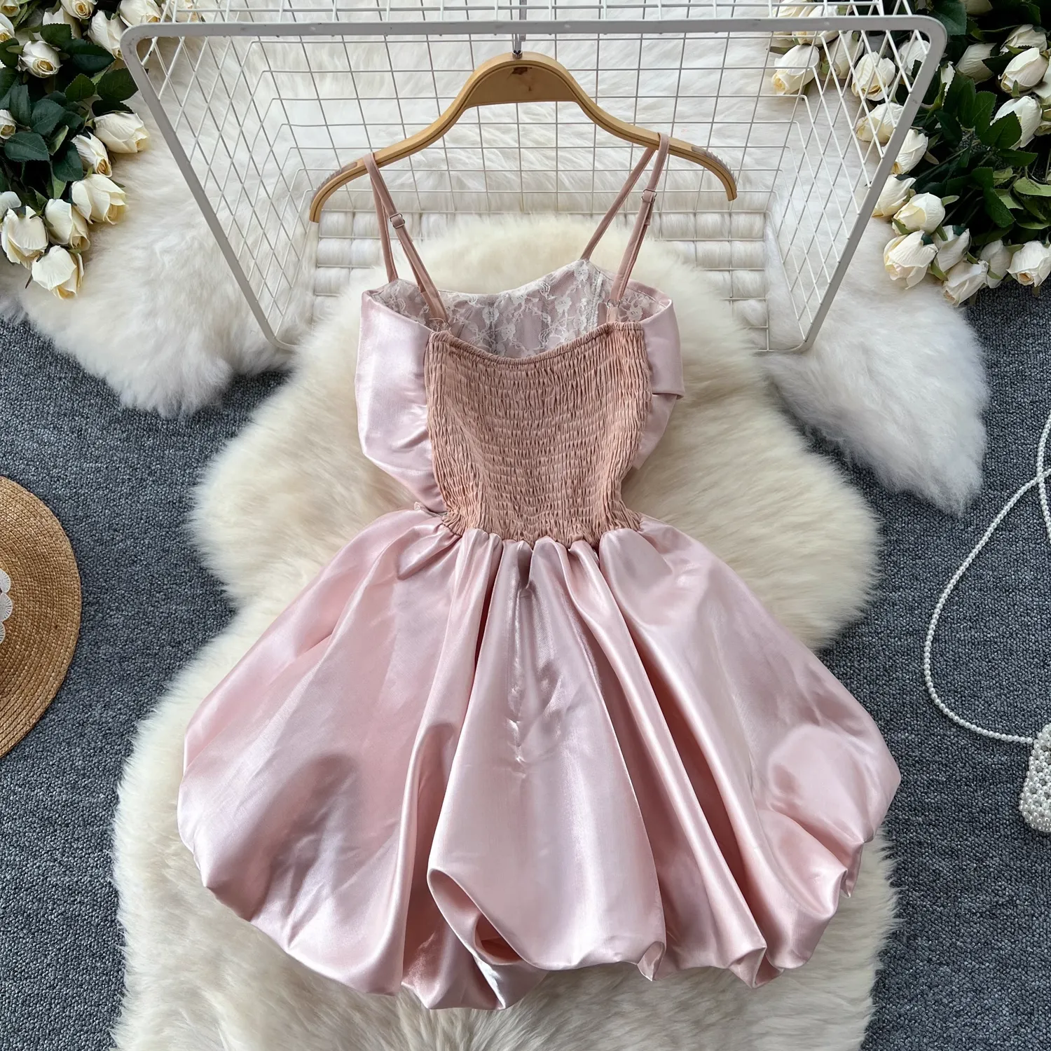- Sexy A-line Pink Party Dress   GEU1460