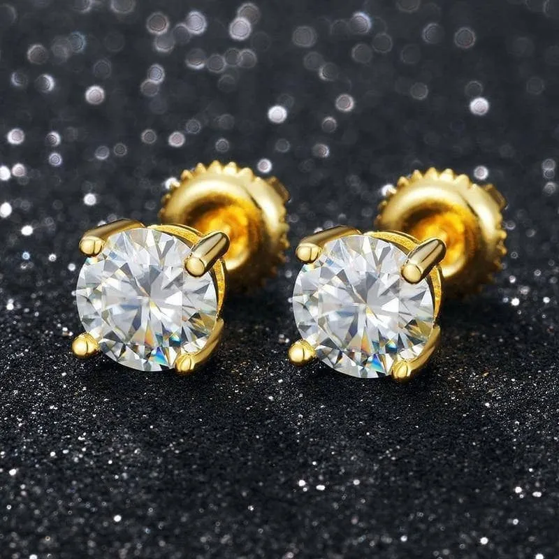 1.0 Ct D Color Diamond Stud Earrings