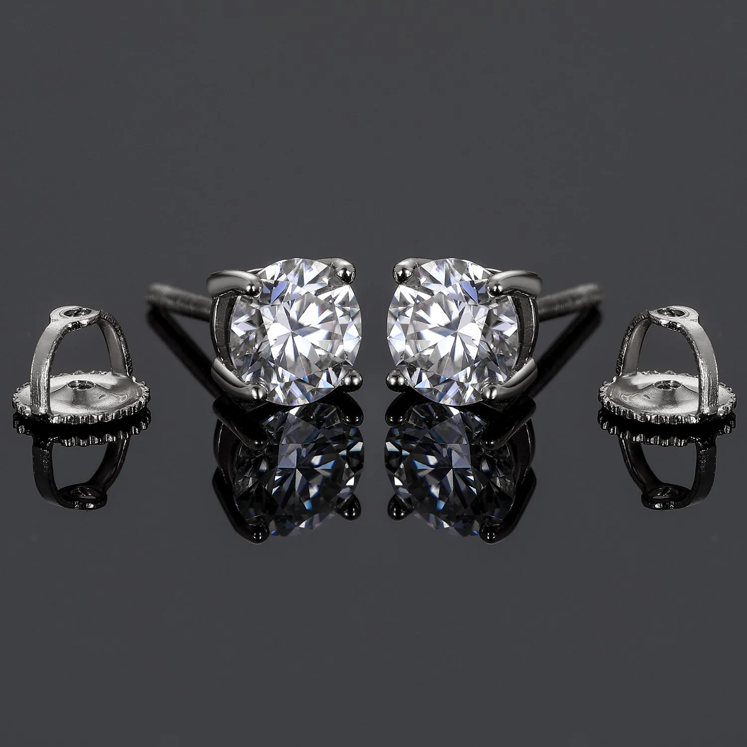 1.0 Ct D Color Diamond Stud Earrings
