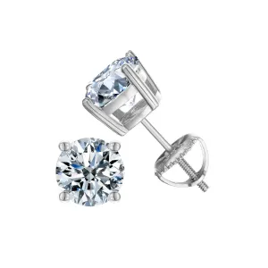 1.0 Ct D Color Diamond Stud Earrings