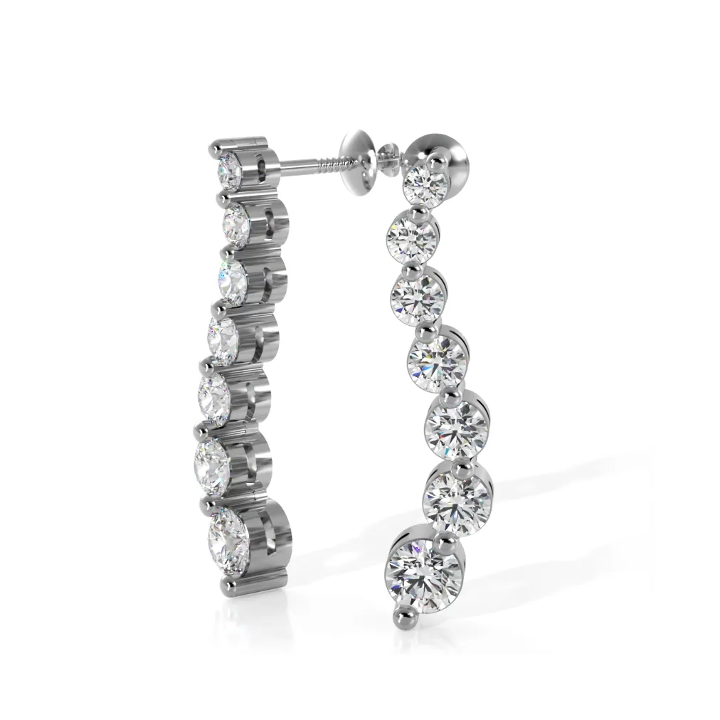 1.00 ctw. Round Diamond Journey Earrings