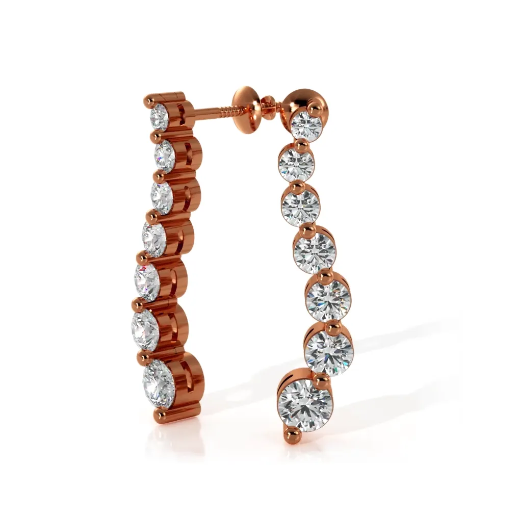 1.00 ctw. Round Diamond Journey Earrings