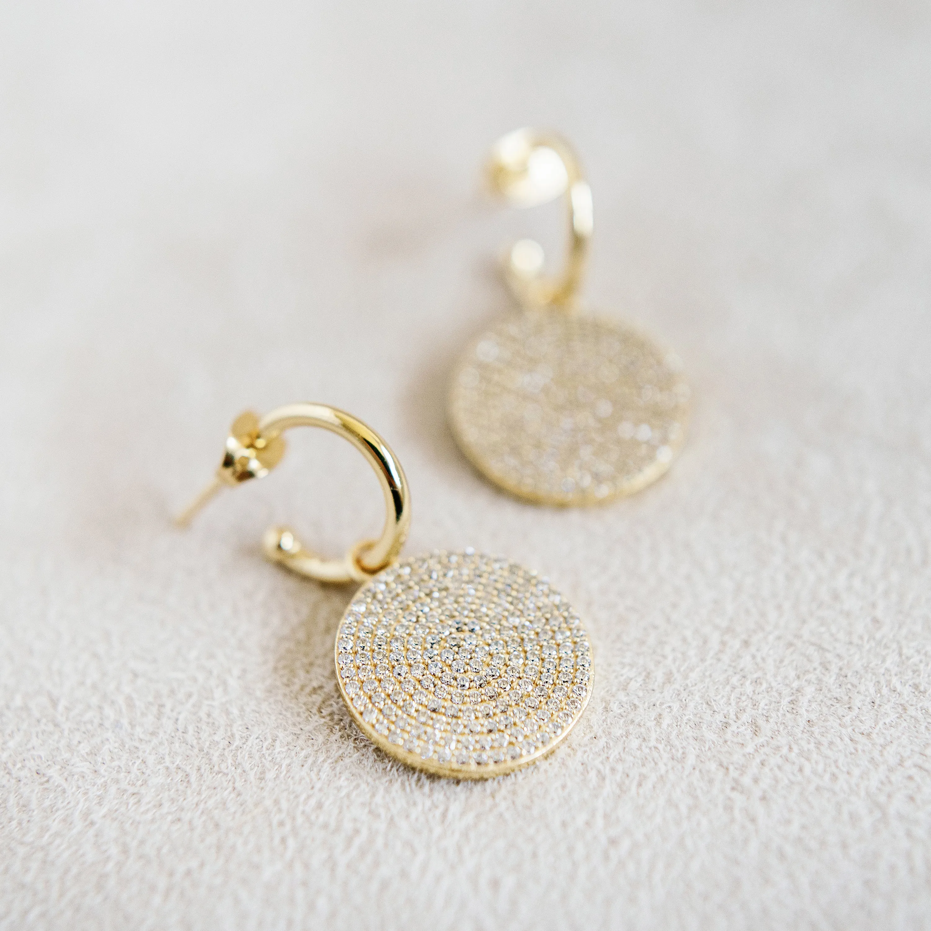 1000 Points of Light Huggie Hoop Earrings in Pavé Cubic Zirconia