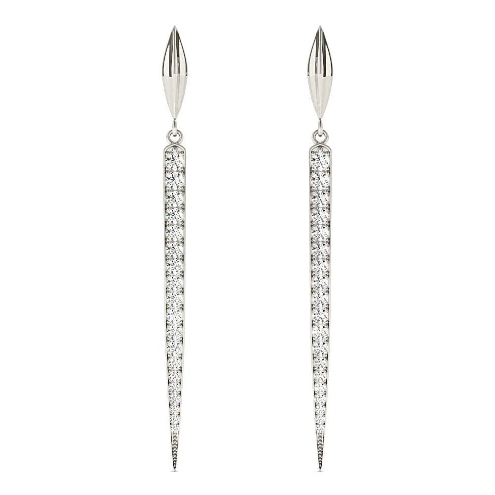 1.25 ctw Diamond Linear Drop Earrings