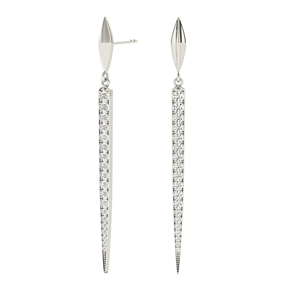 1.25 ctw Diamond Linear Drop Earrings