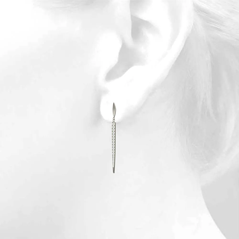 1.25 ctw Diamond Linear Drop Earrings
