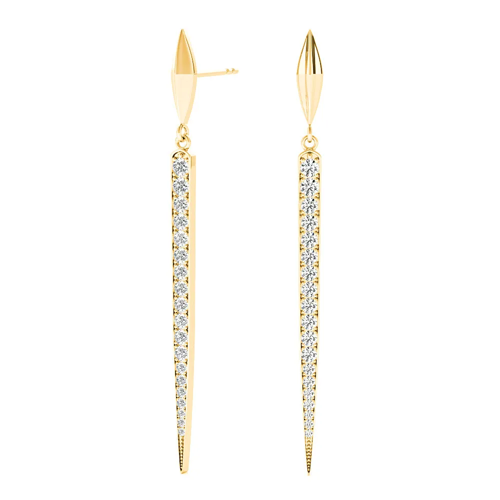 1.25 ctw Diamond Linear Drop Earrings