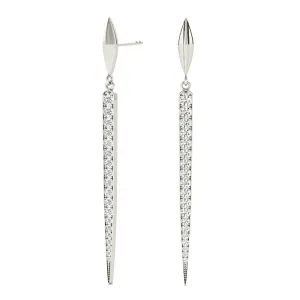 1.25 ctw Diamond Linear Drop Earrings