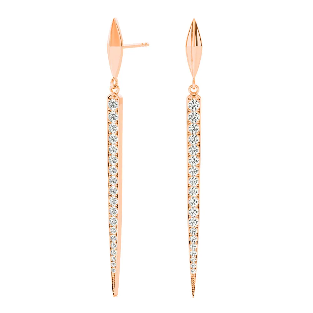 1.25 ctw Diamond Linear Drop Earrings