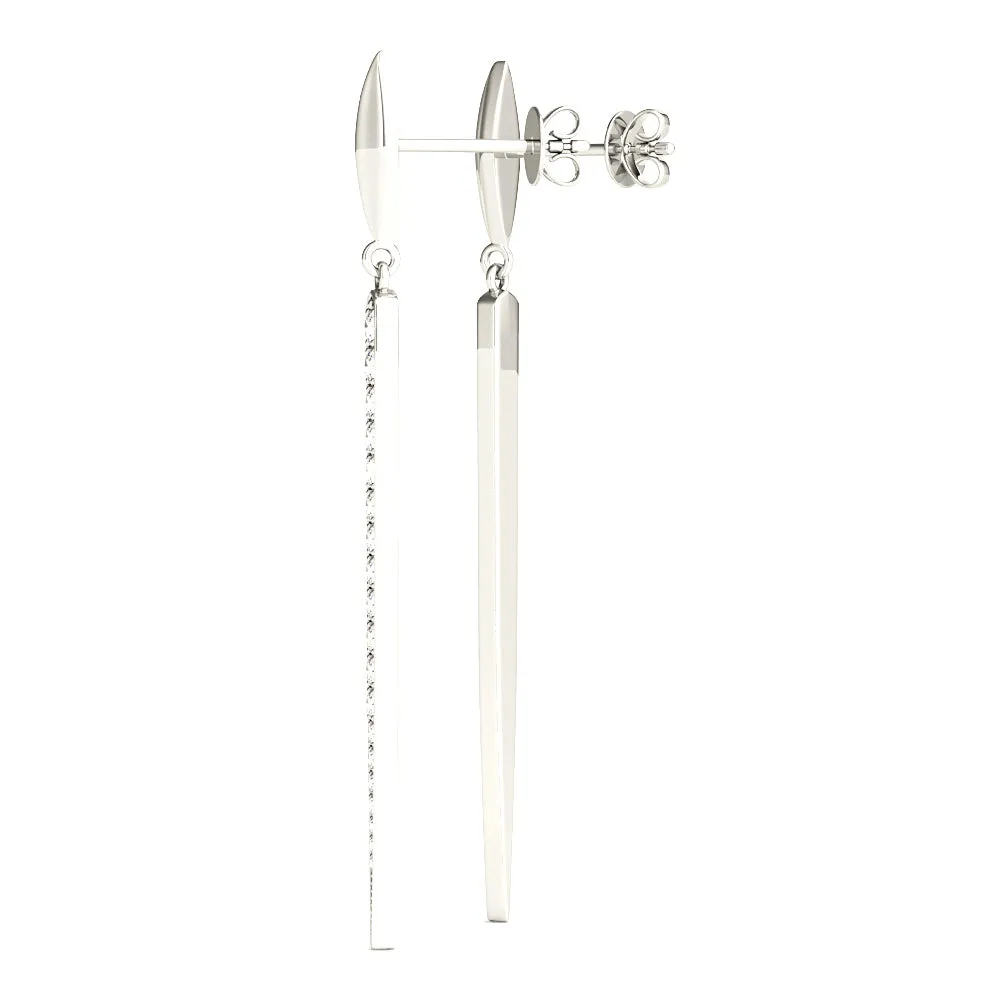 1.25 ctw Diamond Linear Drop Earrings