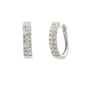 14K 1.0ct Diamond Oval Hoop Earrings