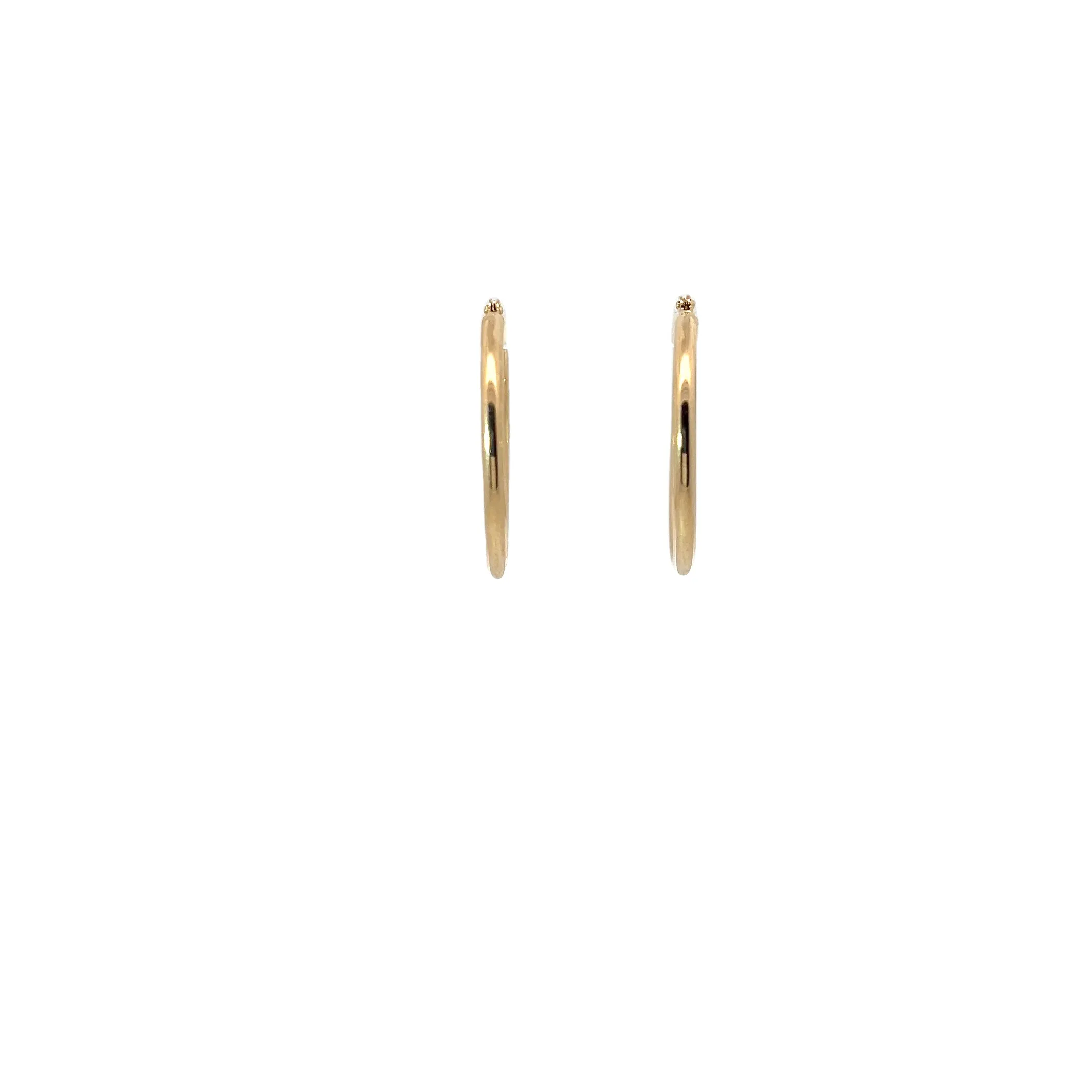 14k Yellow Gold 1.40gram Ex Medium Thin Hoop Earrings