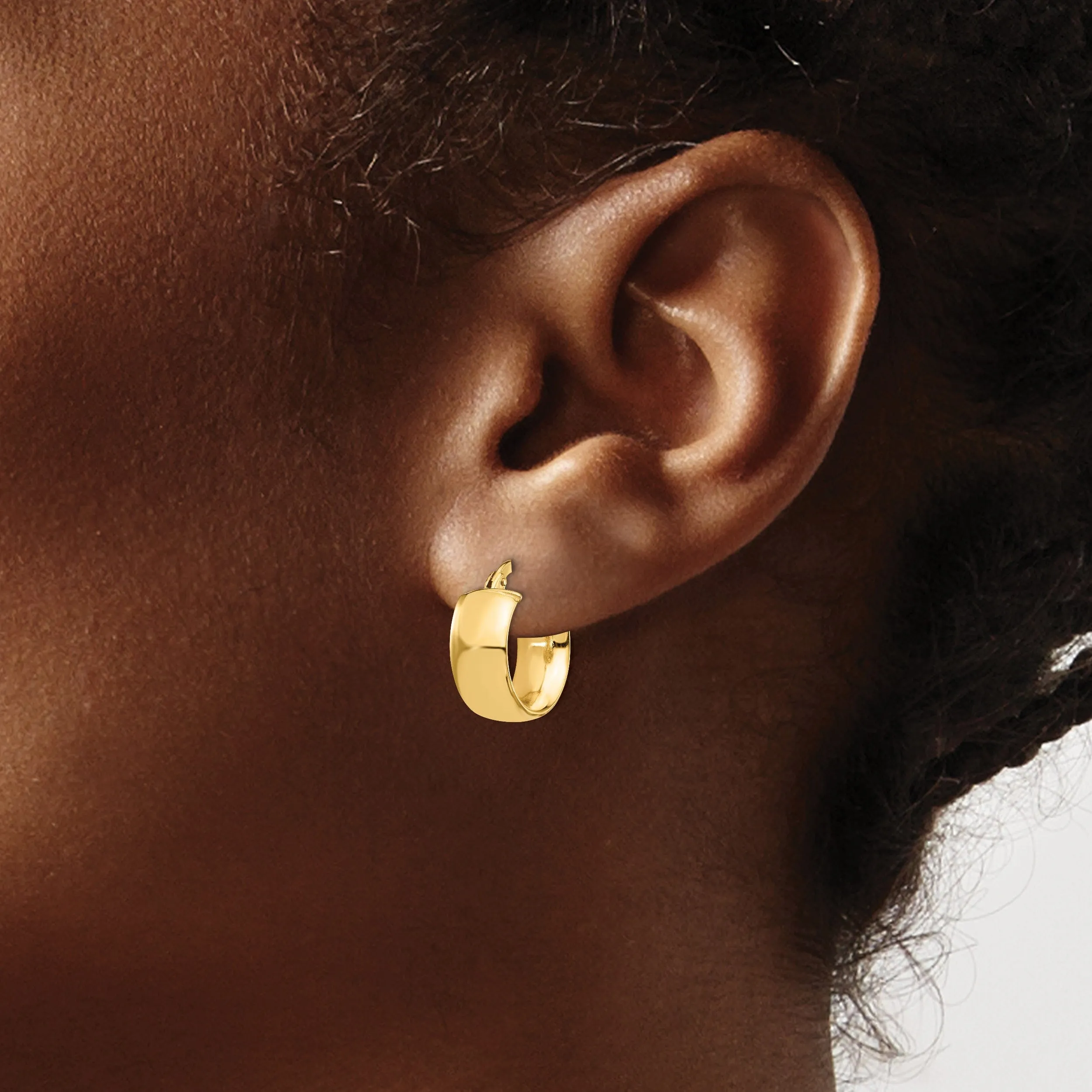 14k Yellow Gold 6mm High Polished Hoop Earrings
