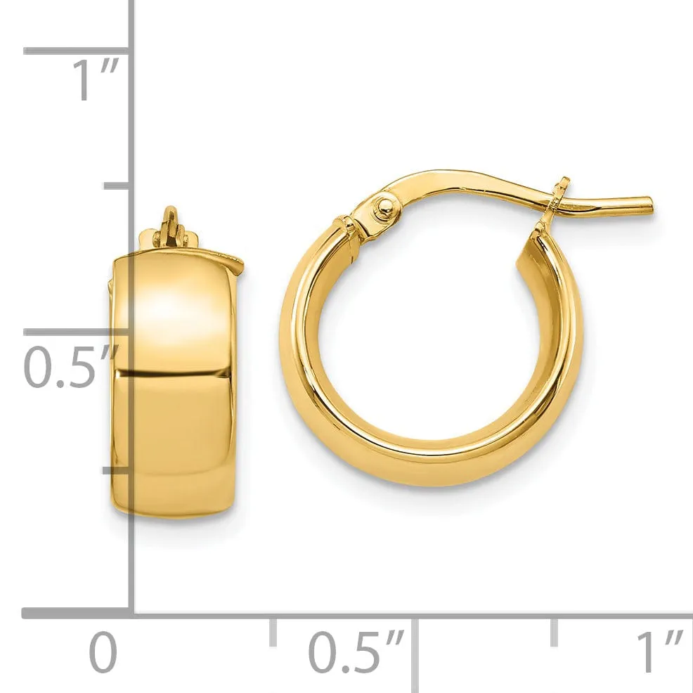 14k Yellow Gold 6mm High Polished Hoop Earrings
