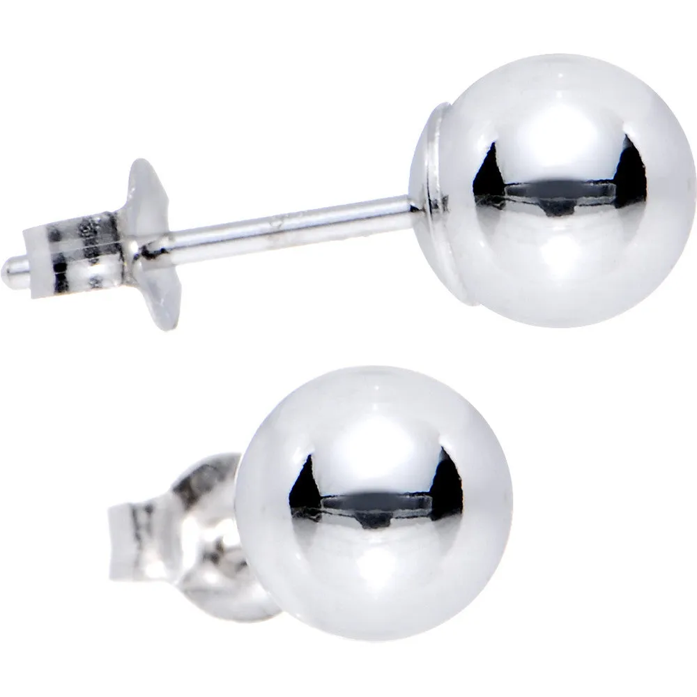 14kt White Gold 5mm Ball Earrings