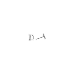 14kt White Gold CZ Initial D Stud Earrings
