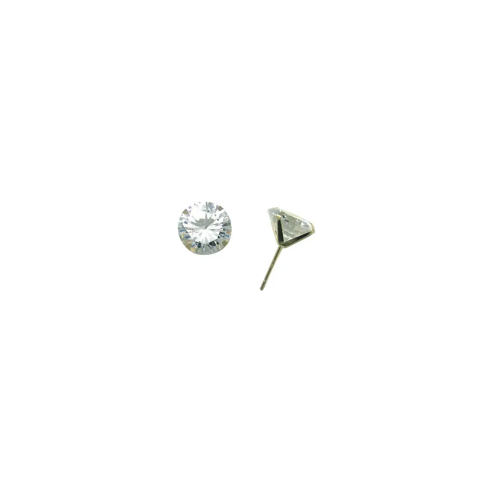 14kt Yellow Gold 3.50 ct Cubic Zirconia Round Earrings