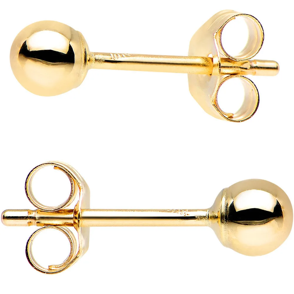 14kt Yellow Gold 3mm Ball Earrings