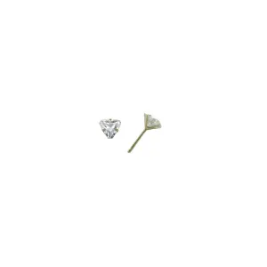 14kt Yellow Gold .47ct Cubic Zirconia Triangle Earrings