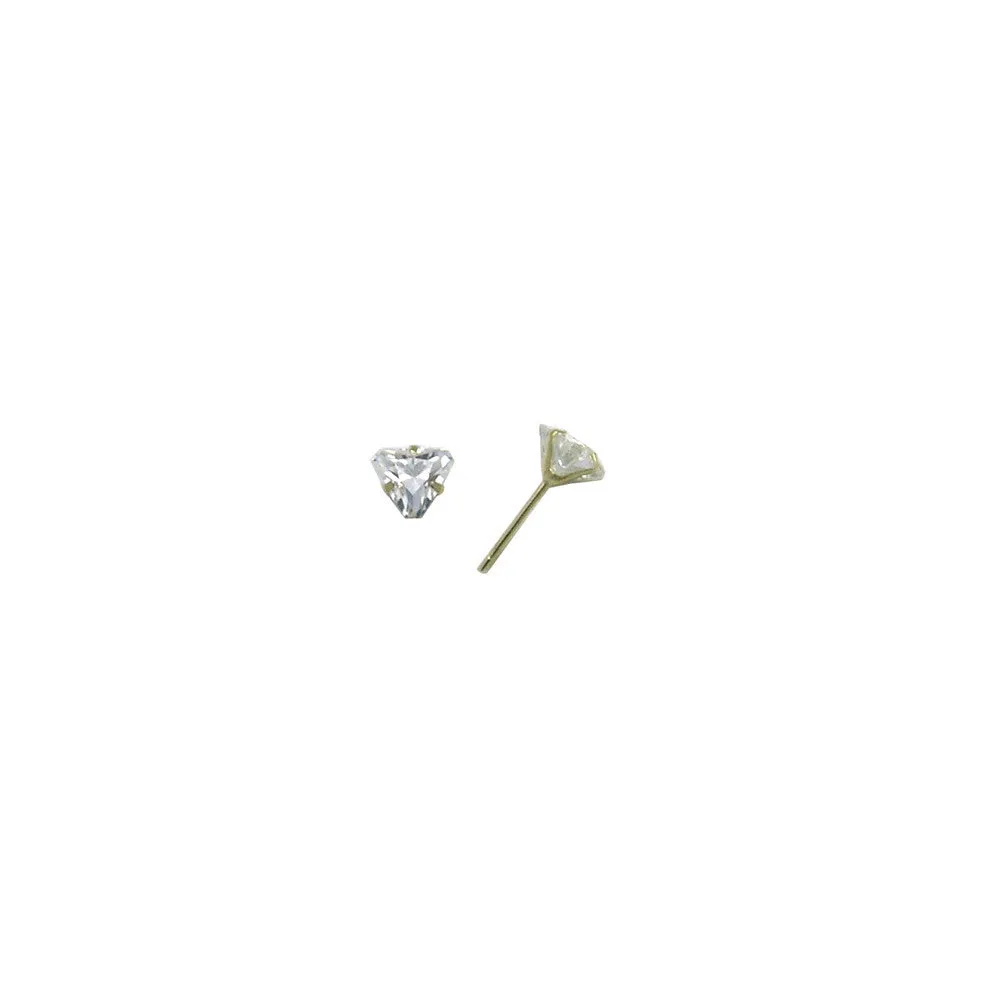 14kt Yellow Gold .47ct Cubic Zirconia Triangle Earrings