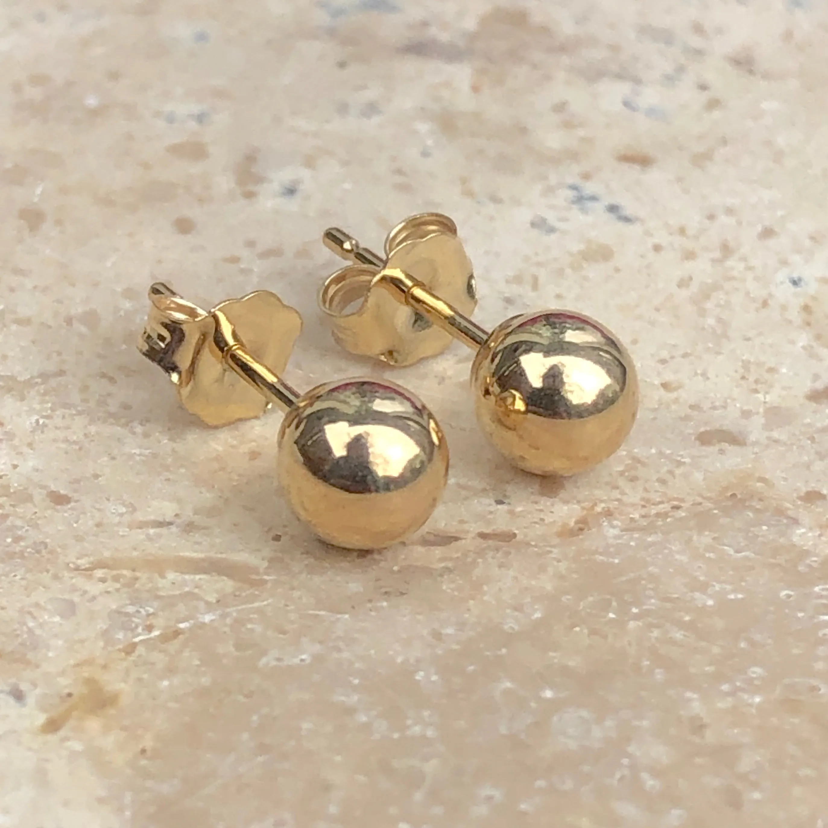 14KT Yellow Gold Polished Ball Stud Earrings 5mm