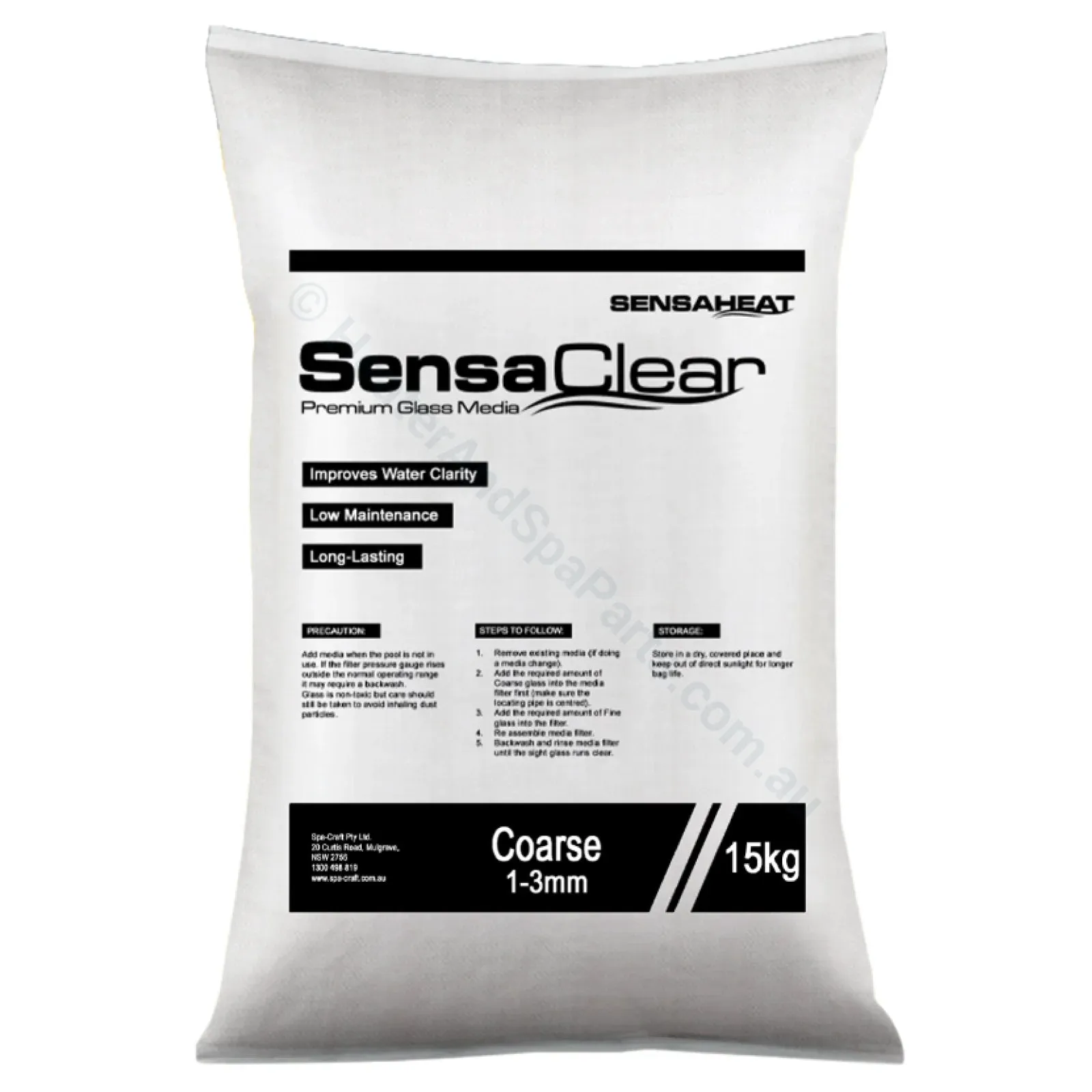 15kg Glass Filter Media - Coarse Grade - Sensaclear - Pickup Only