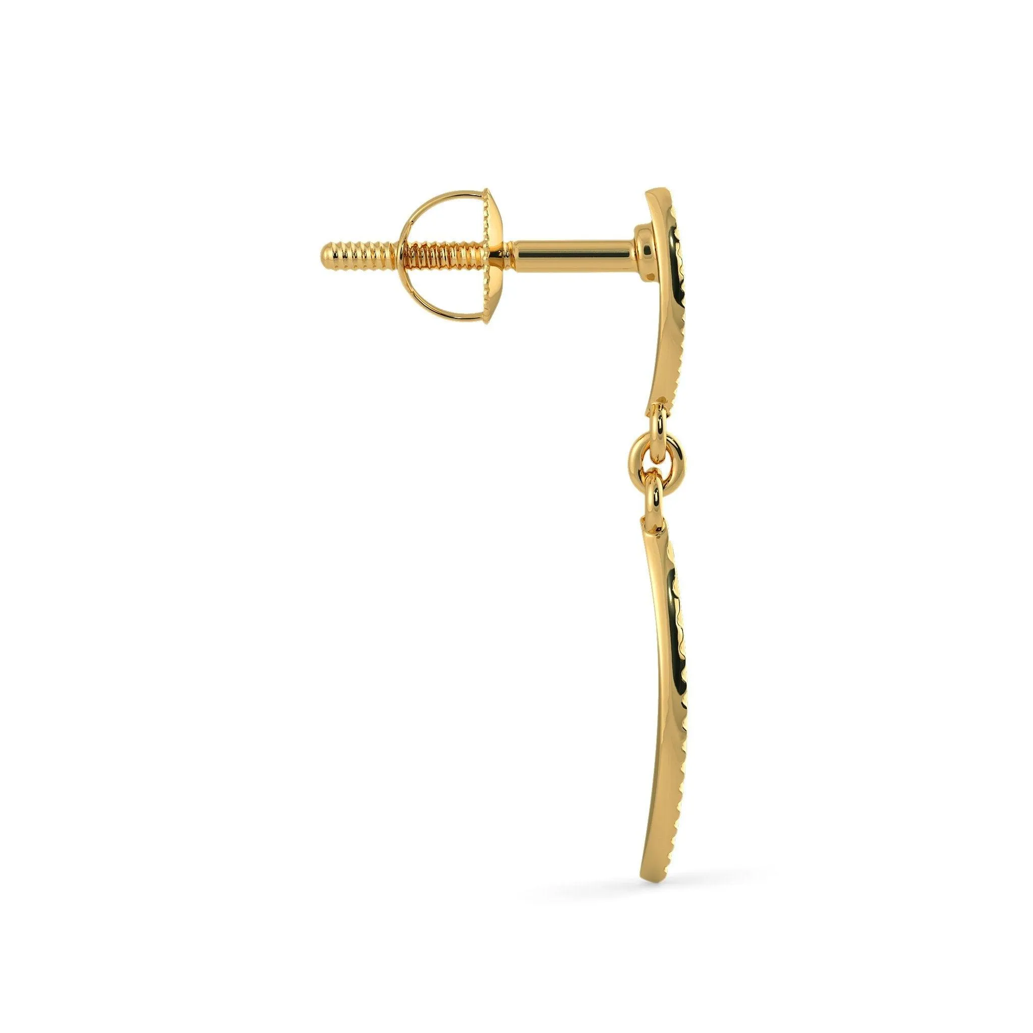 18k Solid Yellow Gold Handmade Leaf Drop Earrings, Leaf Earrings, Gold Earrings