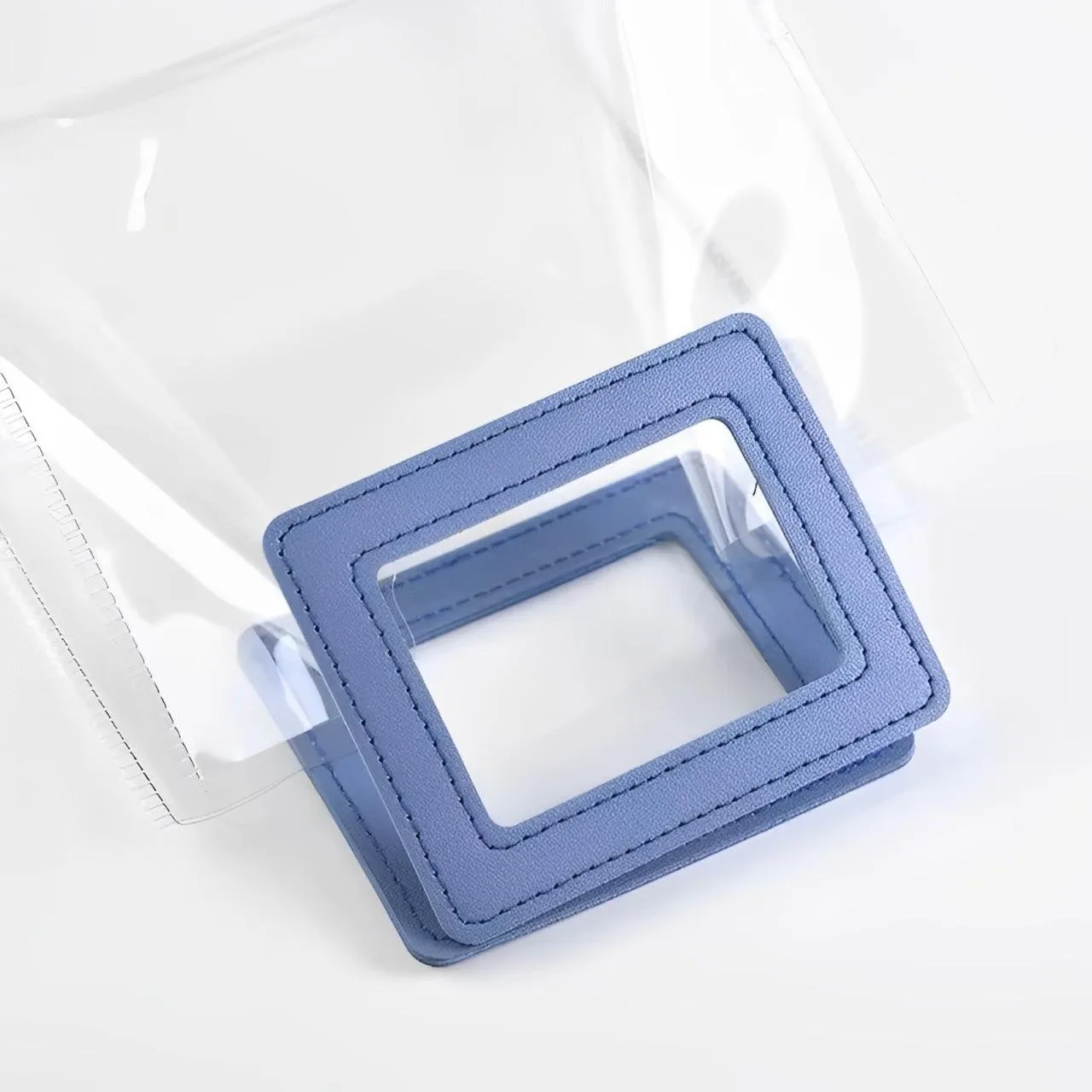 19x18x10cm |  Clear Transparent Handbag with Grey Square Handles – Stylish | Versatile Pack of 6
