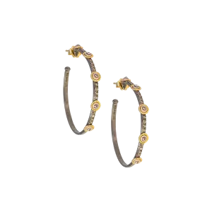 25 MM EYE ENAMEL HOOP EARRINGS