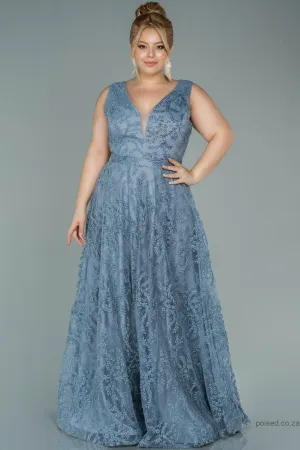 29944 Blue Embroidered Tulle Princess Dress