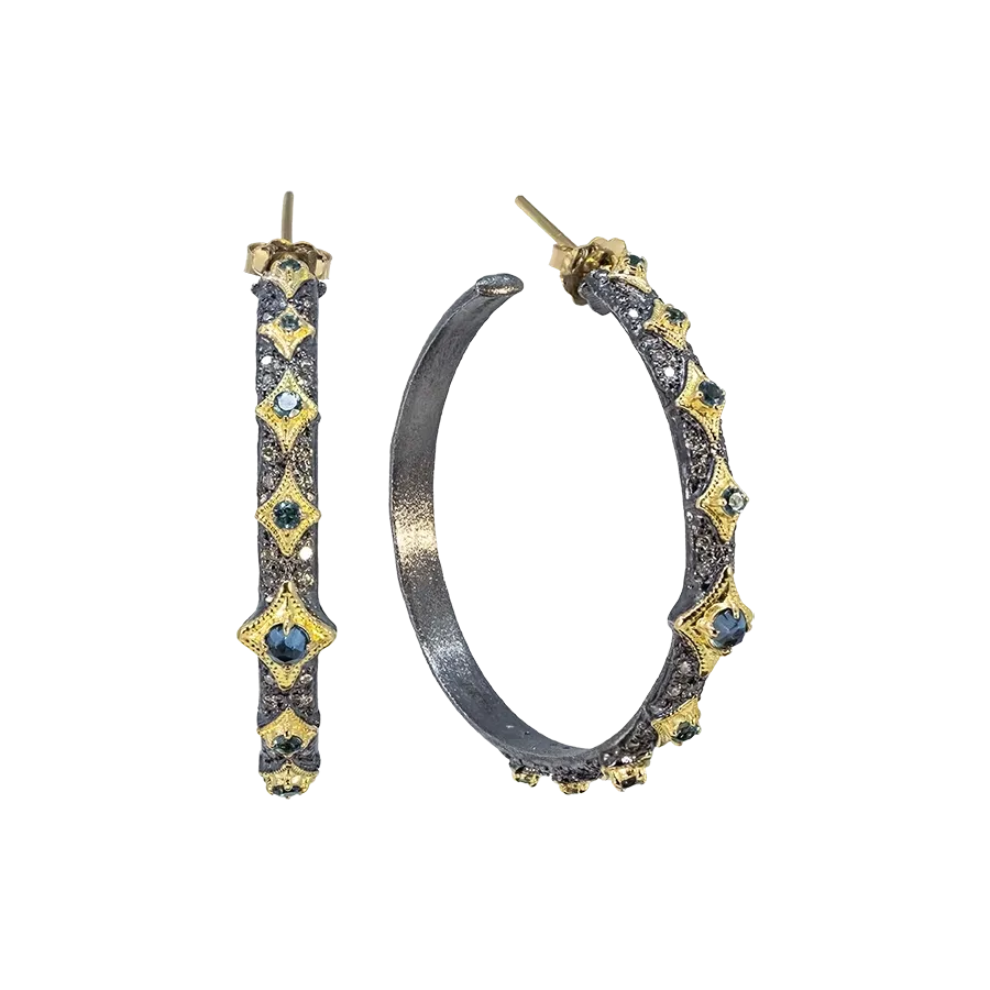 35MM LONDON BLUE TOPAZ CRIVELLI HOOP EARRING
