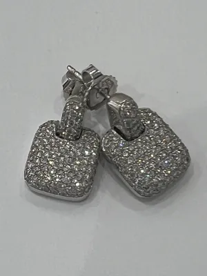 3605AE 18KT Diamond Dog Tag Earrings