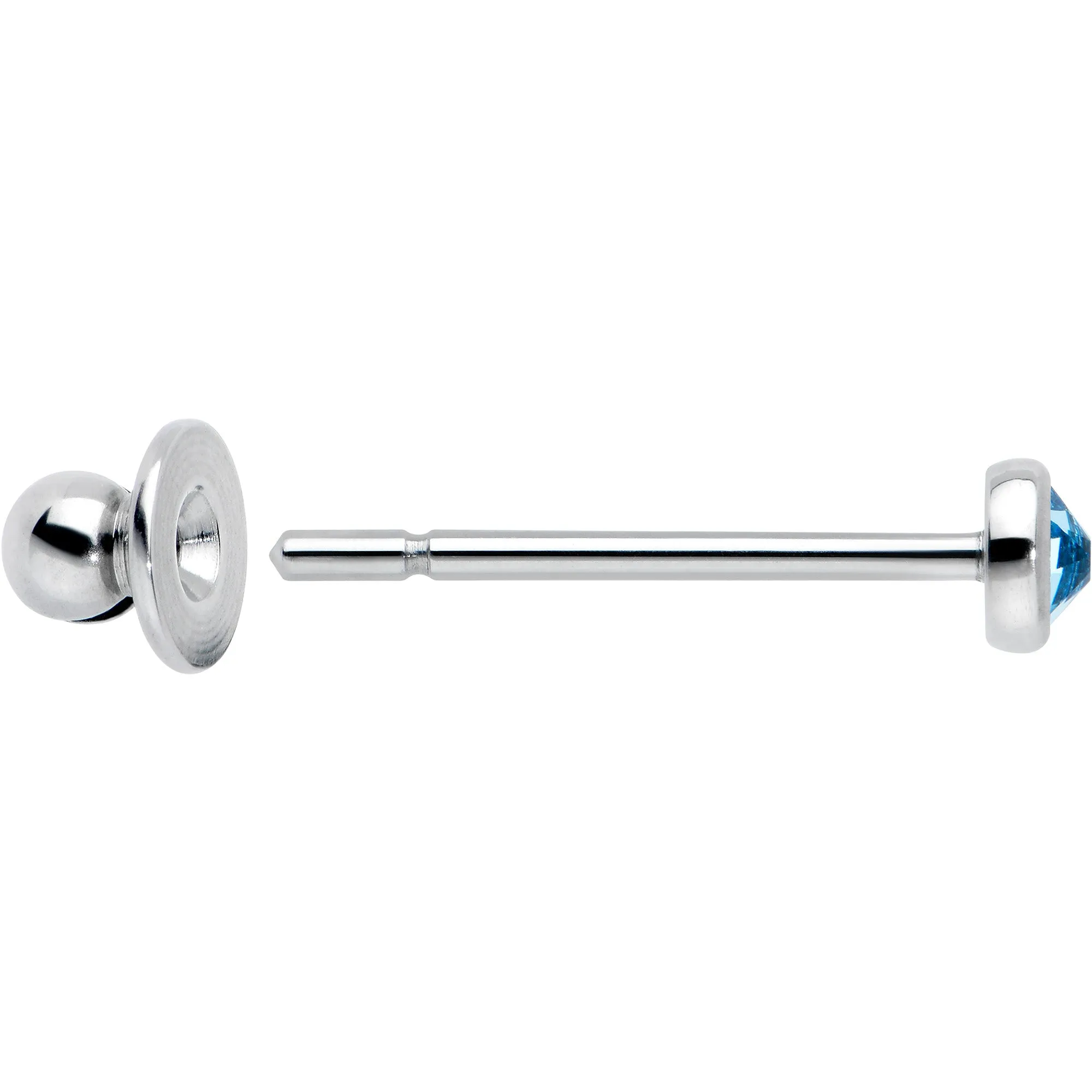 3mm Blue Crystal Implant Grade Titanium Stud Earrings