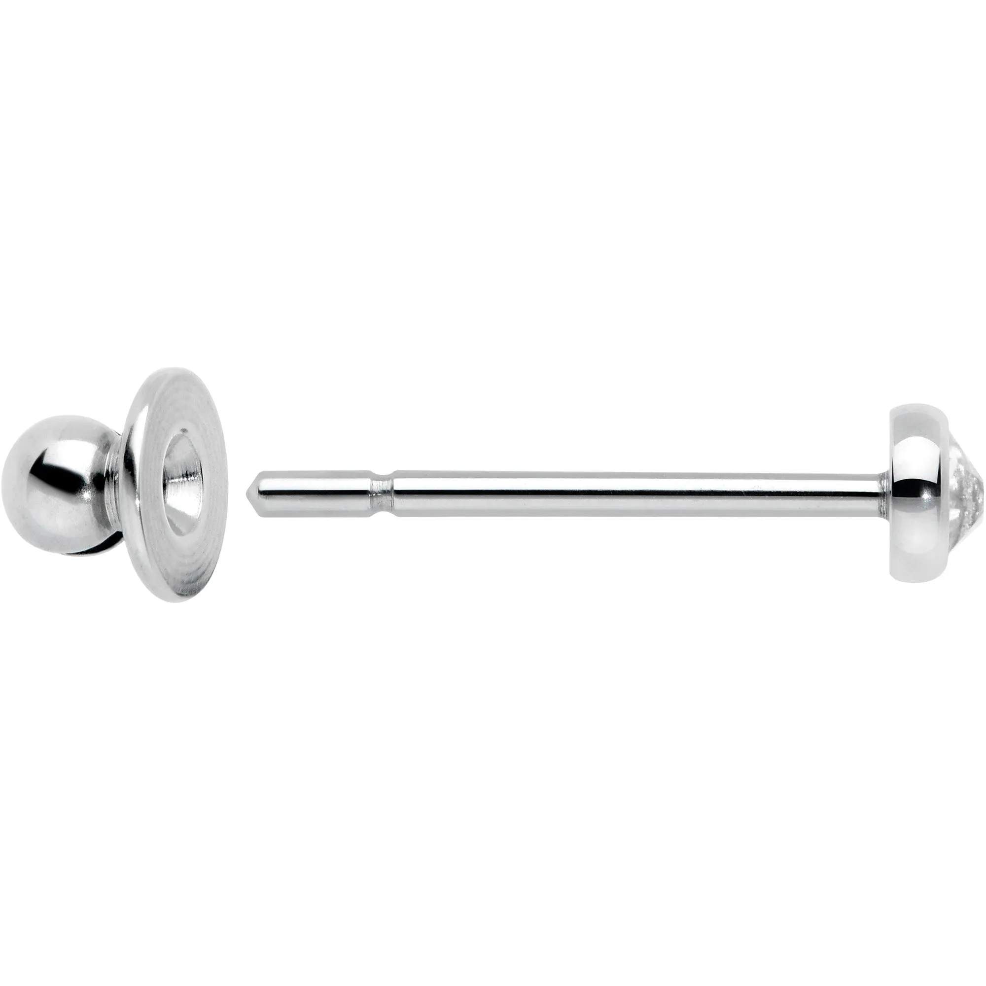 3mm Clear Gem Bezel G23 Titanium Post Stud Earrings