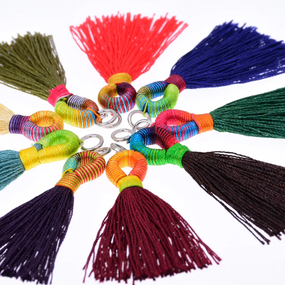 5cm  Pantone colors Tassels Necklace Earrings Tassel for jewelry making Mixed color（The color is picked randomly）,10pcs/lot