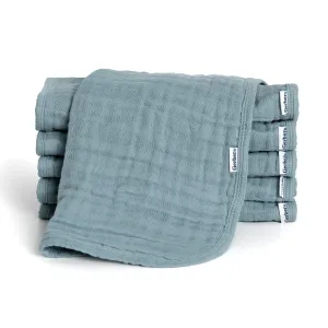 6-Pack Baby Neutral Teal Muslin Burp Cloths