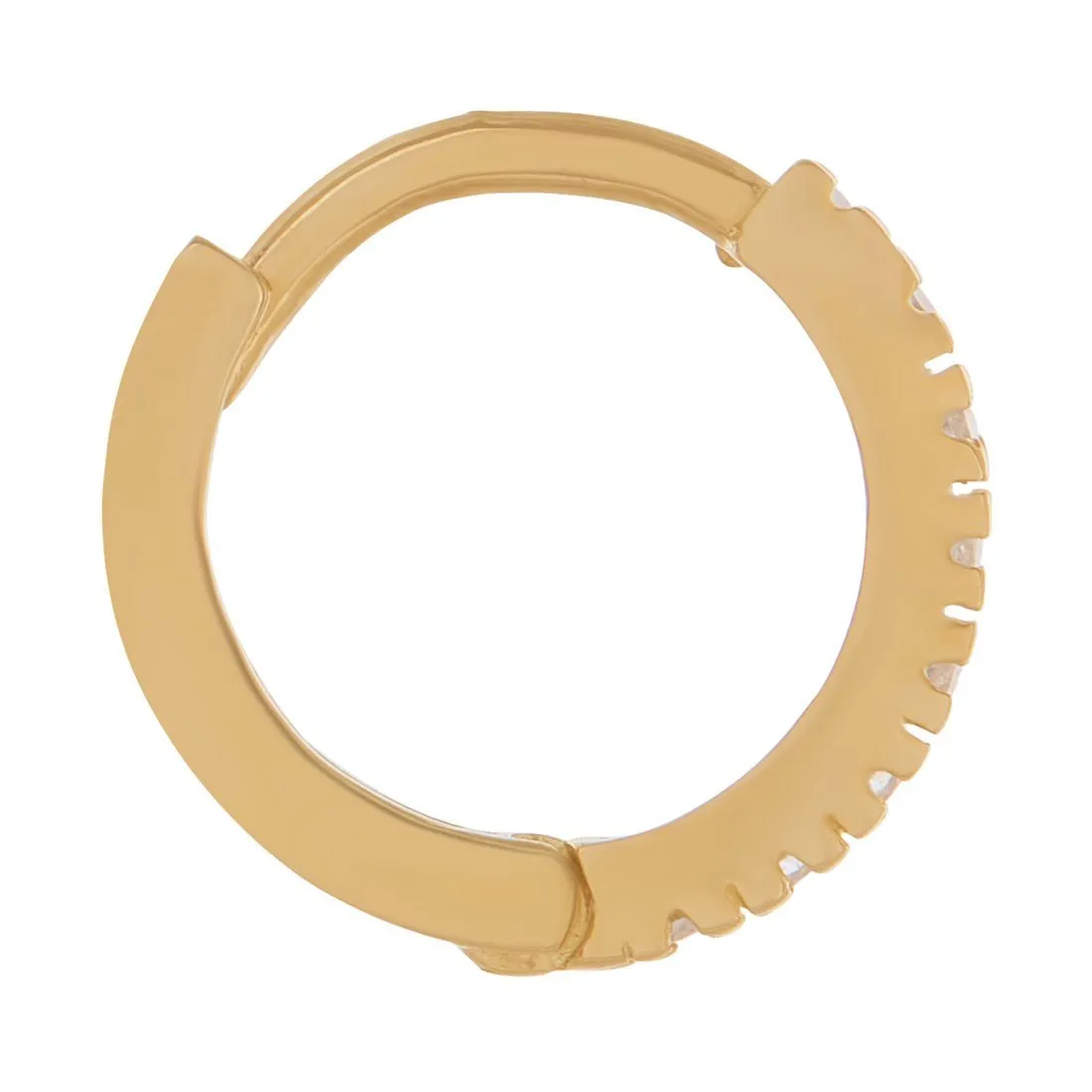 9ct Yellow Gold Hoop Claw Set Earrings with Cubic Zirconia