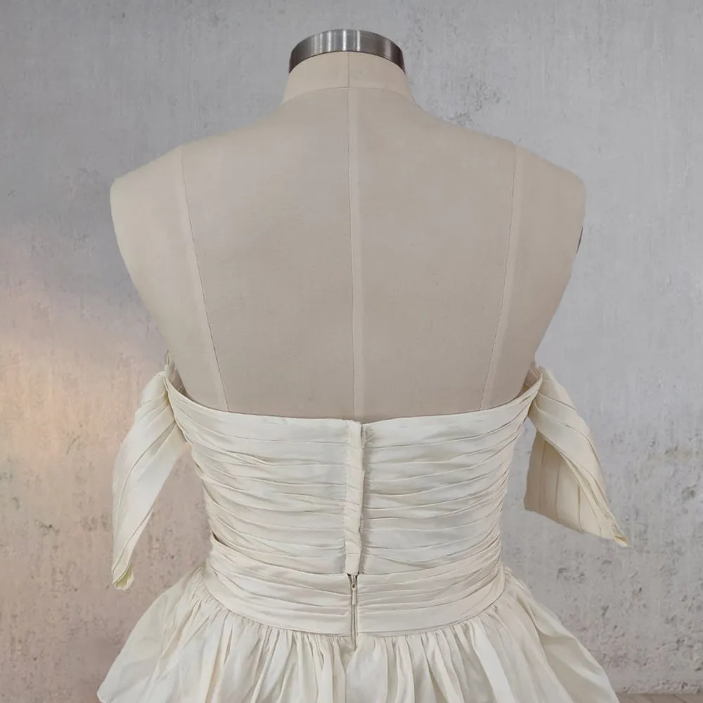 A-Line Beige Multi-Tiered Ruffles Wedding Dresses