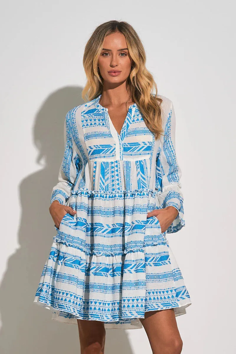 A-Line Long Sleeve Mini Dress