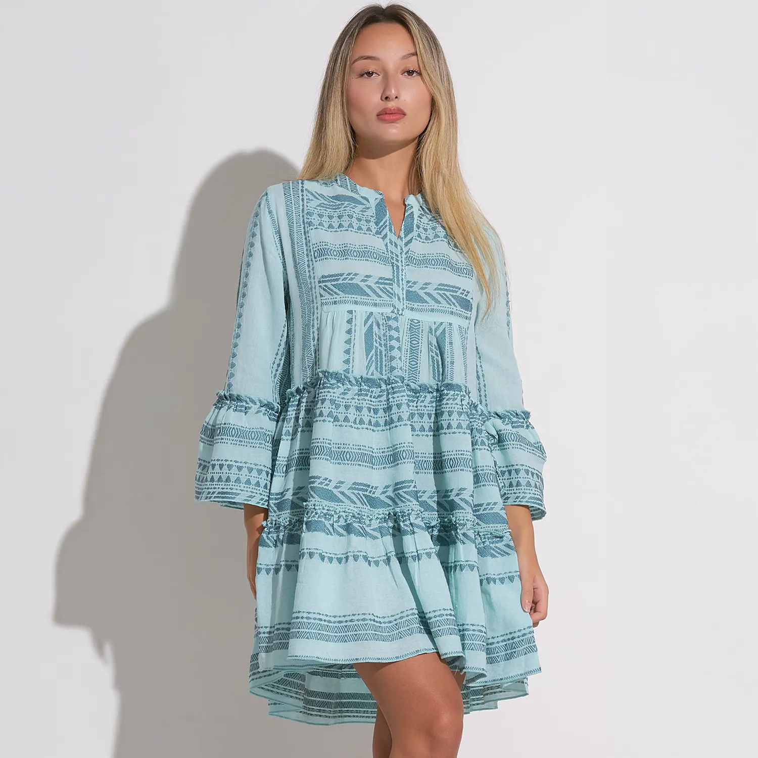 A-Line Long Sleeve Mini Dress
