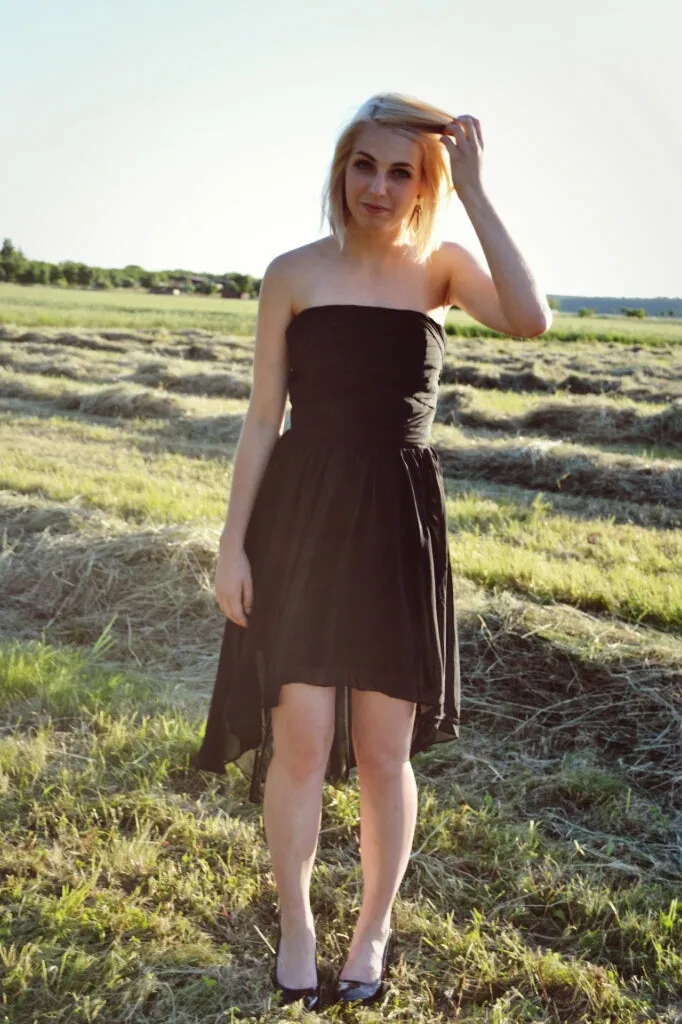 A-line Strapless Hi-low Length Chiffon Sleeveless Prom Dress
