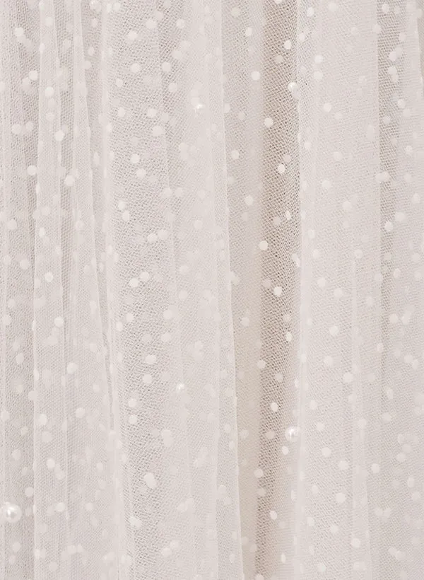 A-Line Sweetheart Sleeveless Tulle Tea-Length Wedding Dresses With Pleated
