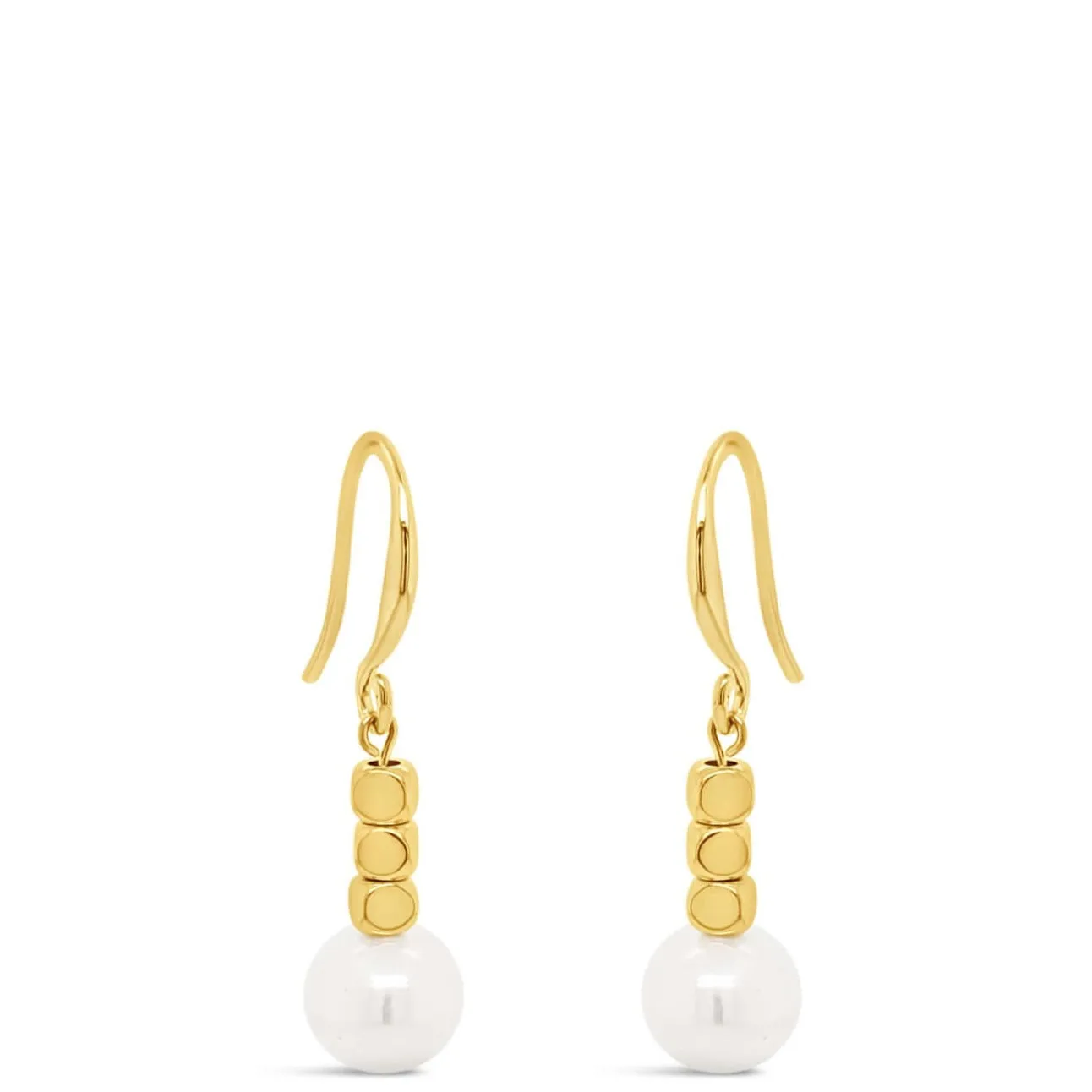 Absolute Gold & Pearl Drop French Hook Earrings