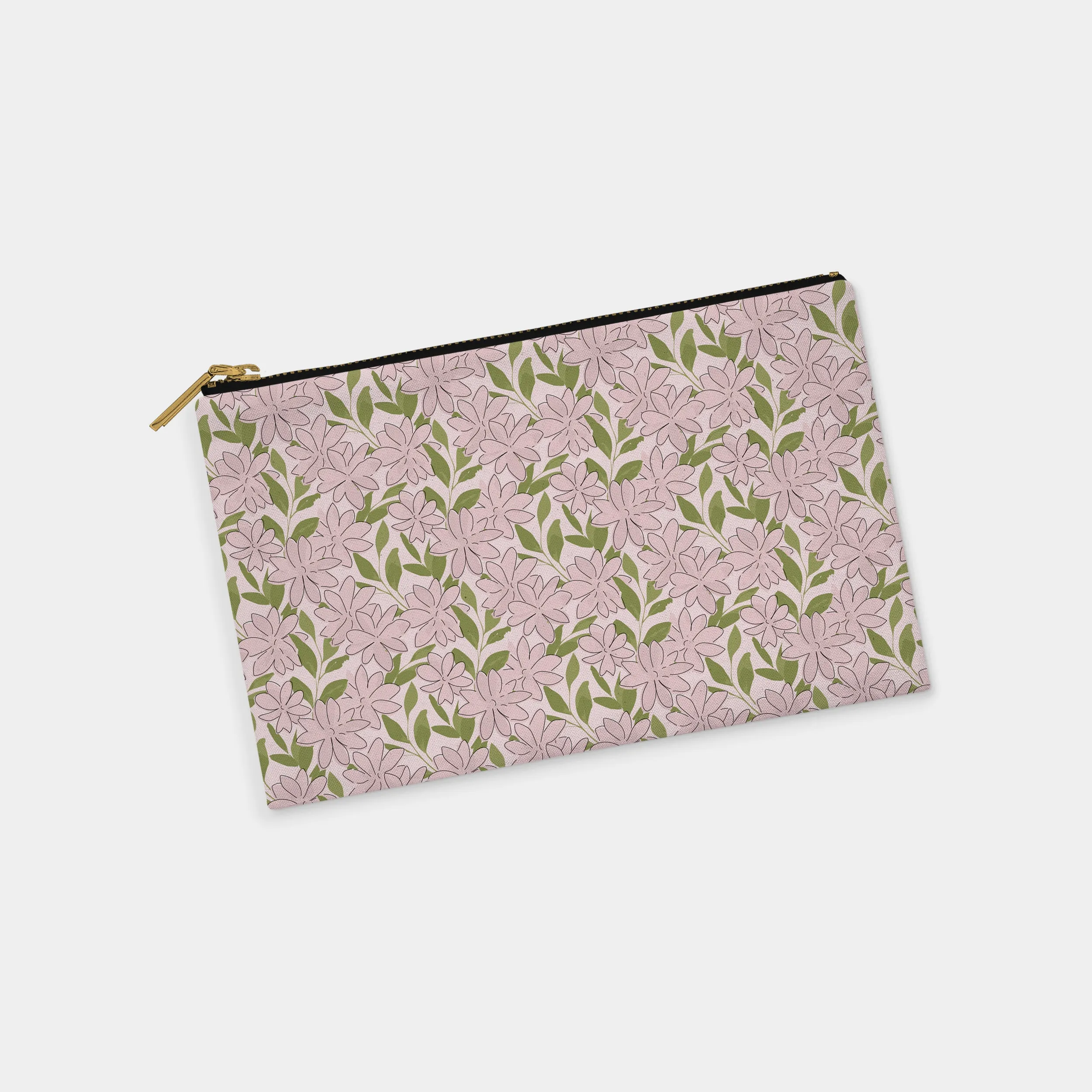 Abstract Floral Blush Personalized Zipper Pouch