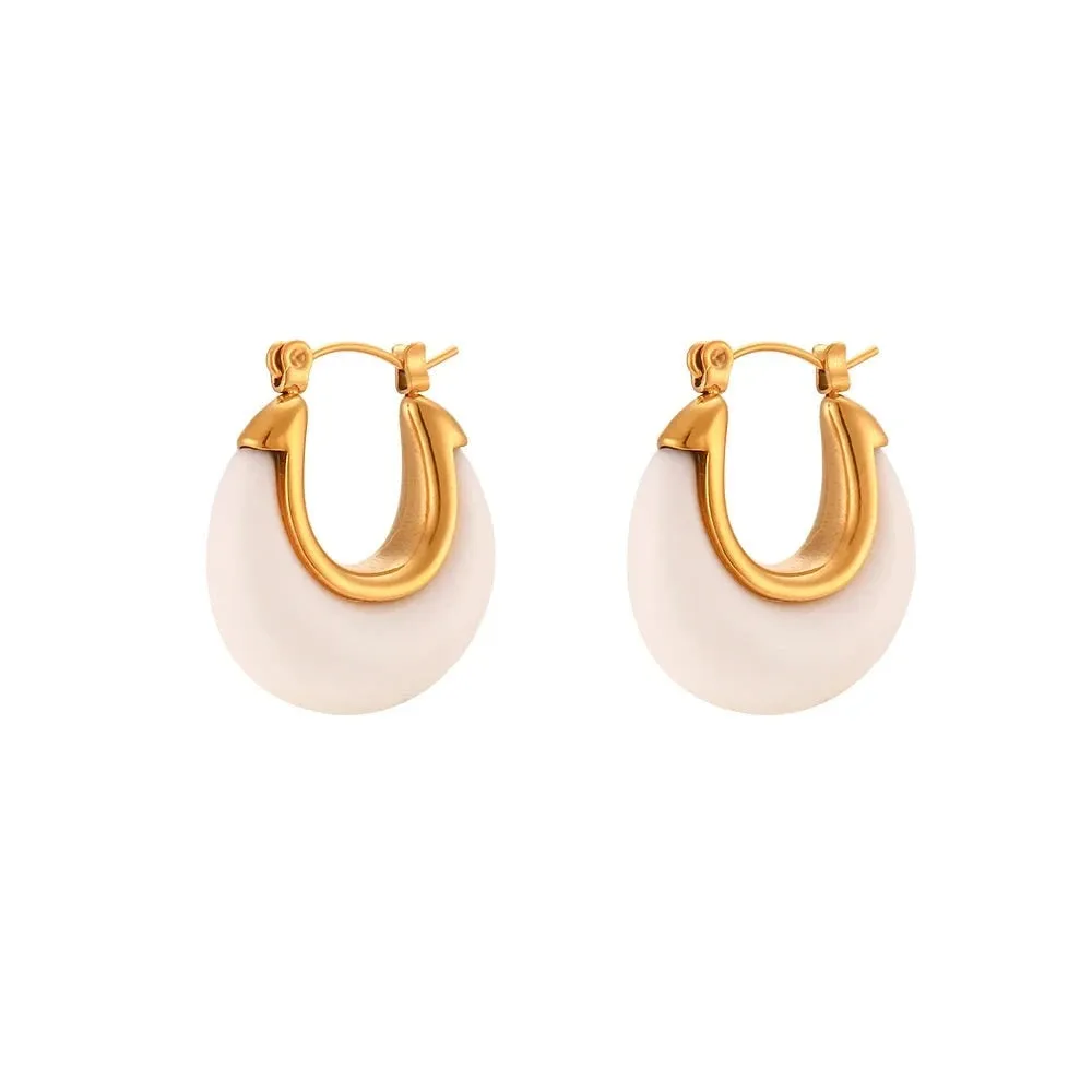 Acrylic Round Hoop Earrings