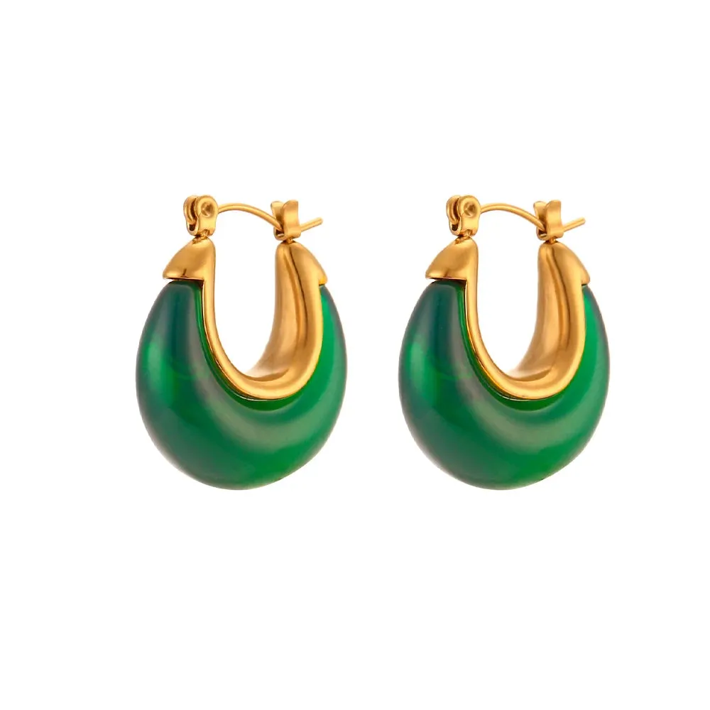 Acrylic Round Hoop Earrings
