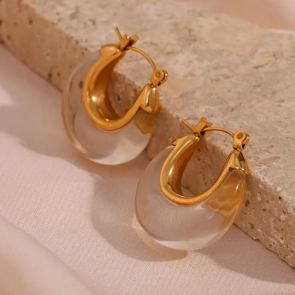 Acrylic Round Hoop Earrings
