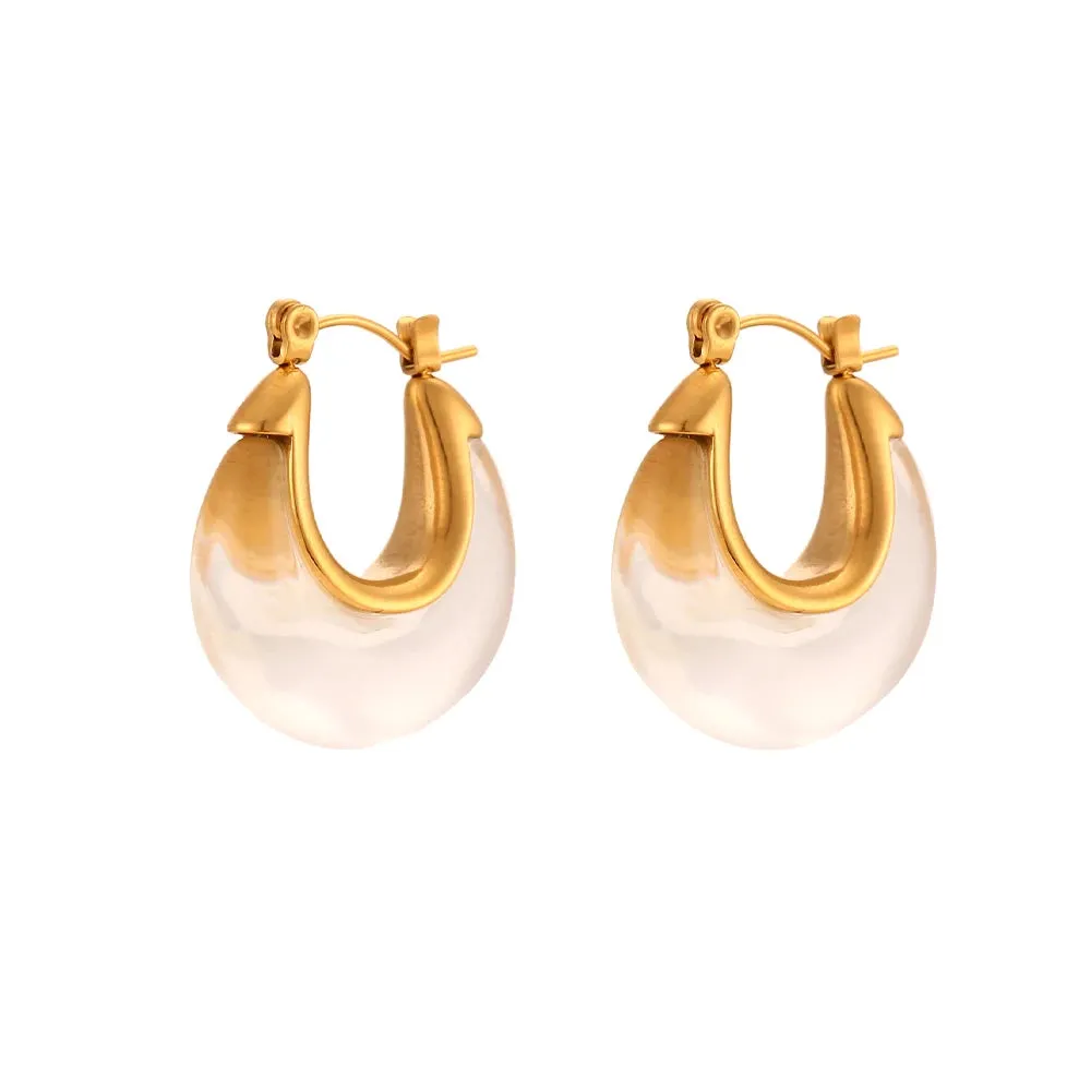 Acrylic Round Hoop Earrings