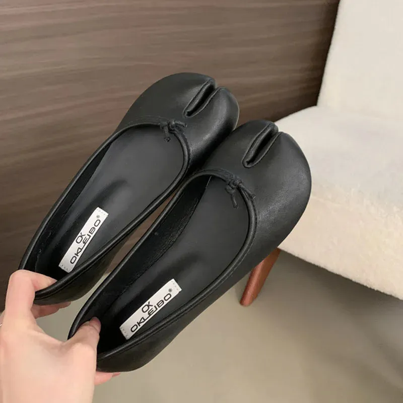 ADVBRIDGE  -  Spring New Brand Women Flat Shoes Fashion Candy Color Ladies Split Toe Shallow Slip On Boat Shoes Dress Loafer Shoes New