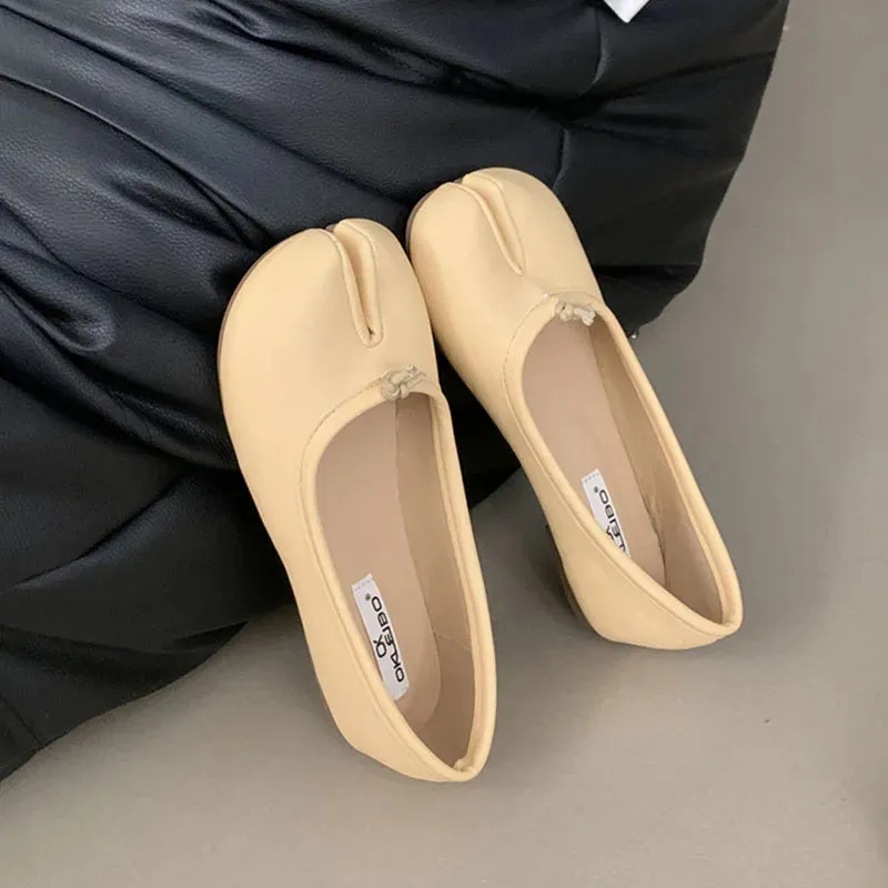 ADVBRIDGE  -  Spring New Brand Women Flat Shoes Fashion Candy Color Ladies Split Toe Shallow Slip On Boat Shoes Dress Loafer Shoes New